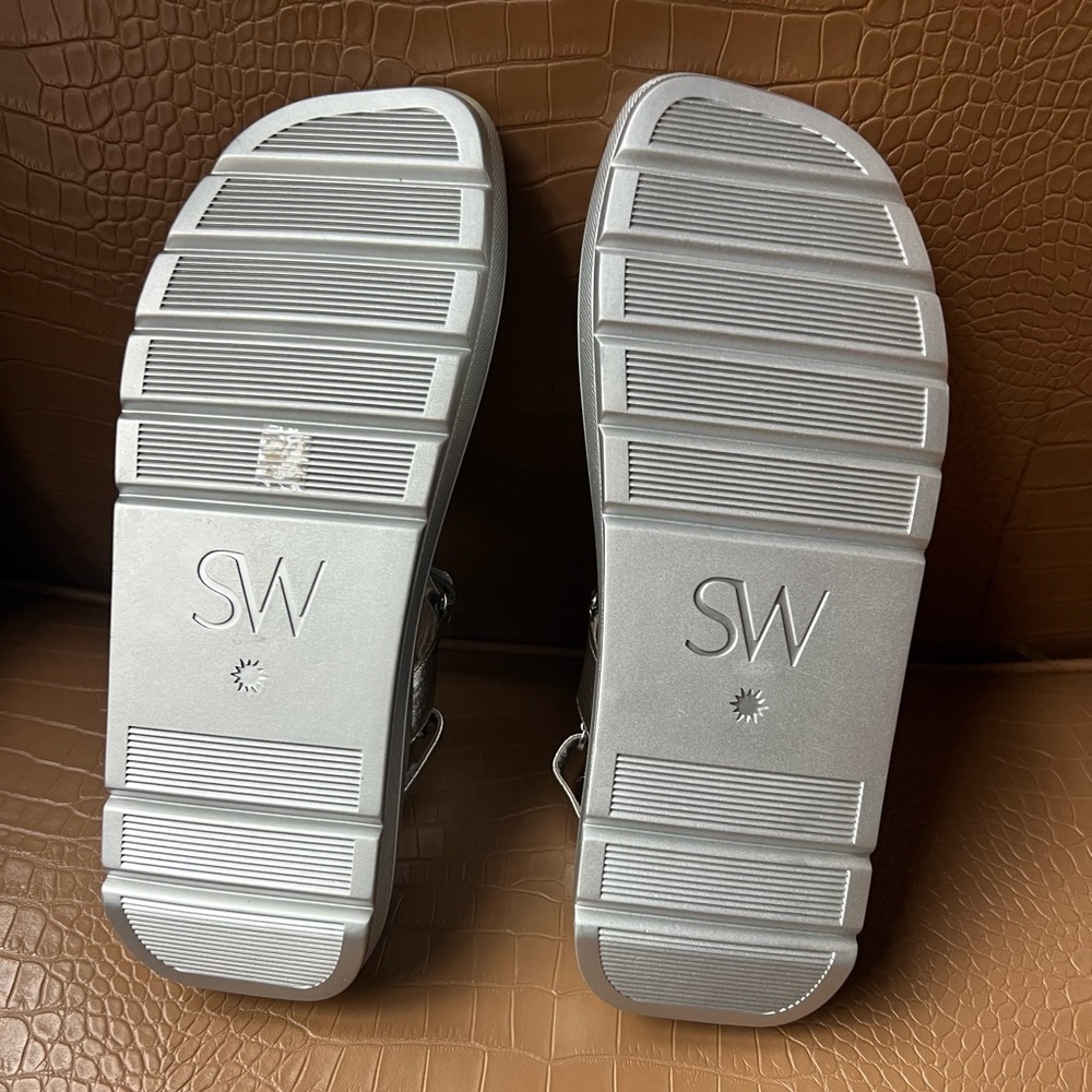 Stuart Weitzman Moxie Sport Women's Sandal Silver Size 10 M - Picture 7 of 8